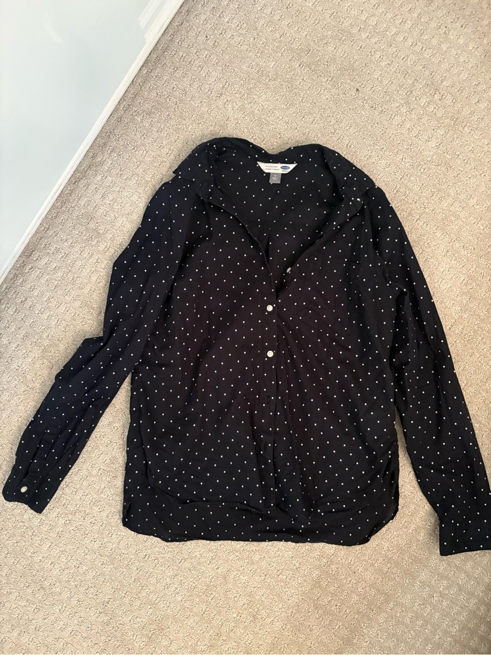 Black Polka Dot Button-Up Jacket